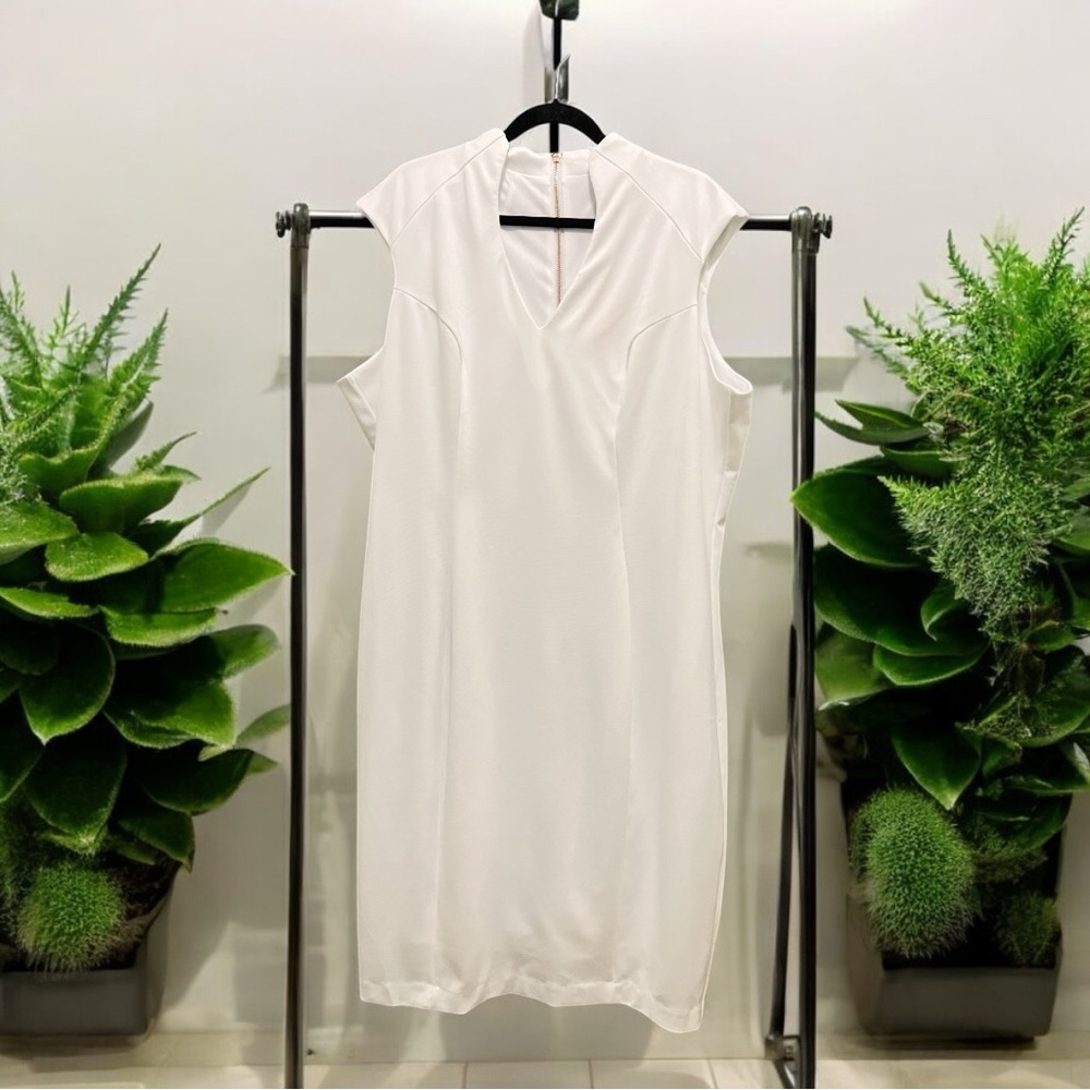 Alexia Admor Katrina Midi Dress White 3X NWT